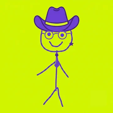 Ben #0010: Cowboy Hat, Aviator Glasses, Purple Tie, Star Earring
