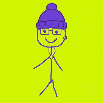 Ben #0016: Pom-Pom Beanie, Square Glasses, Smiley Pendant, Single Hoop
