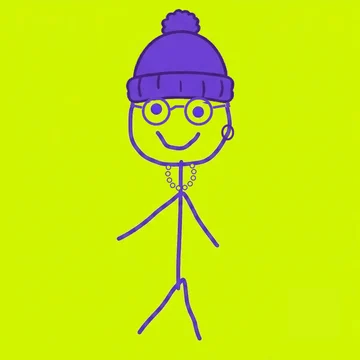 Ben #0017: Pom-Pom Beanie, Round Glasses, Pearl Necklace, Single Hoop