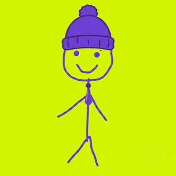 Ben #0021: Pom-Pom Beanie, No Glasses, Purple Tie, No Earrings
