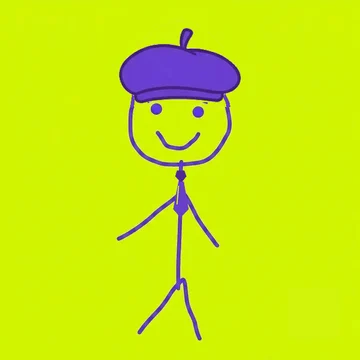 Ben #0022: Artist Beret, No Glasses, Purple Tie, No Earrings